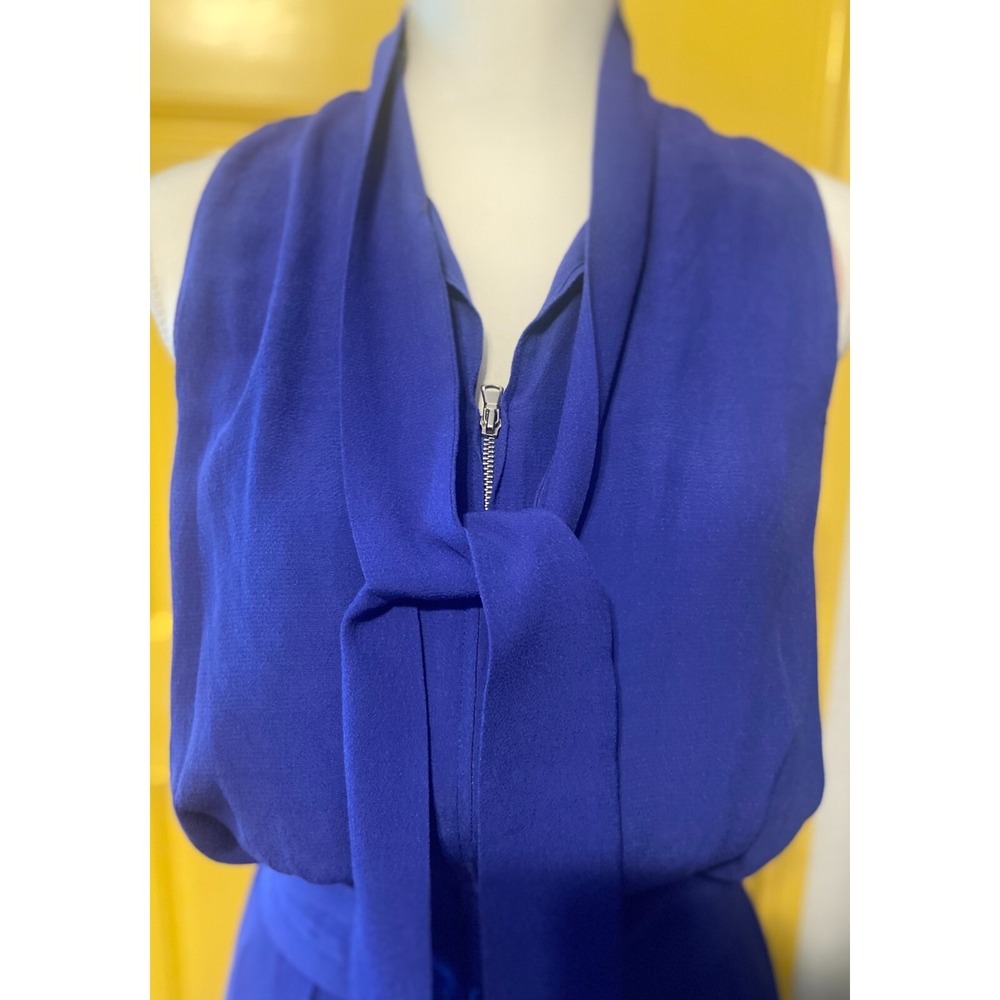 See by Chloe Blue Designer Halter Dress SZ 4 Polished Statement Bow Neck Paris - Picture 4 of 11